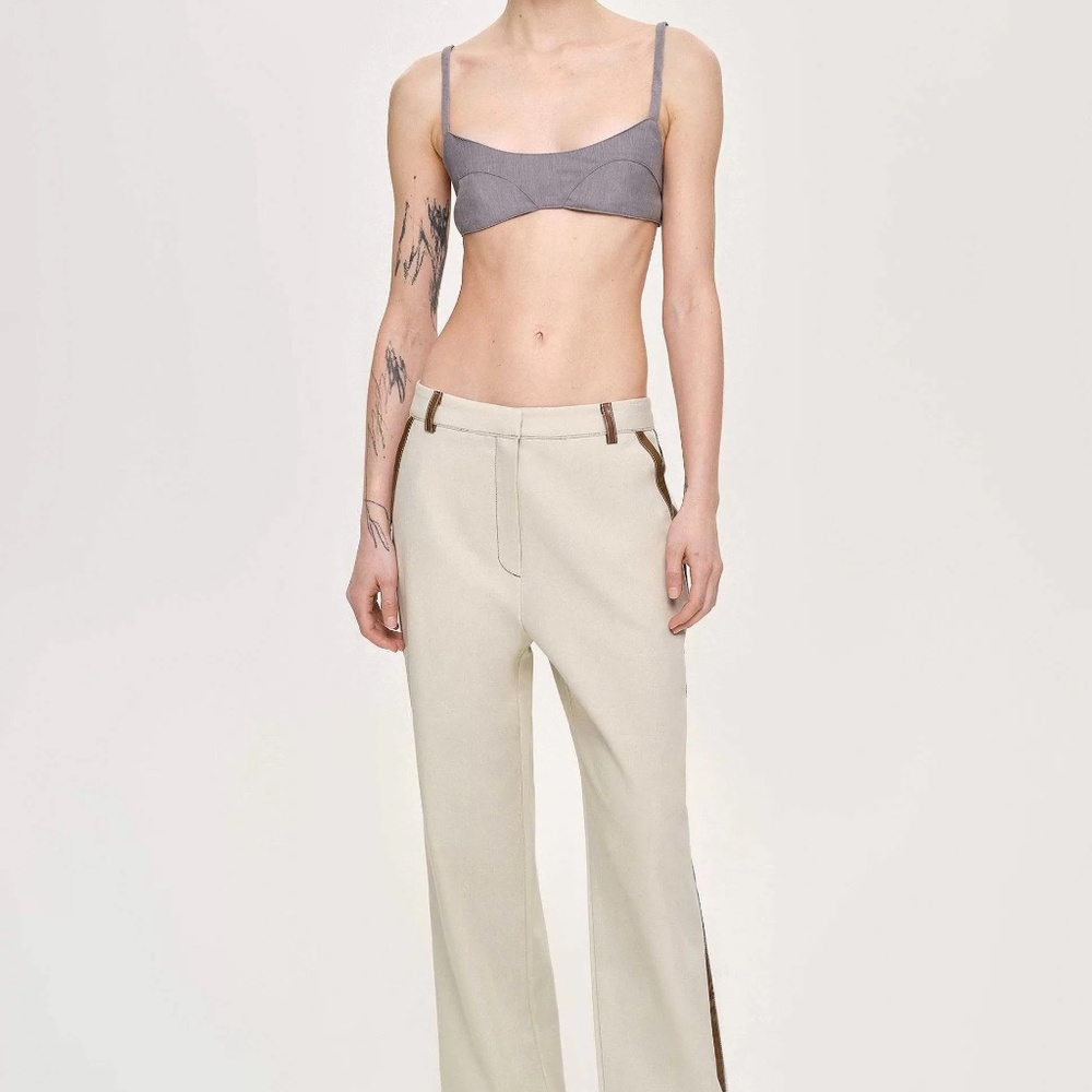 Source Unknown Co-Ords-Leather-Trimmed Pants, Can… - image 4